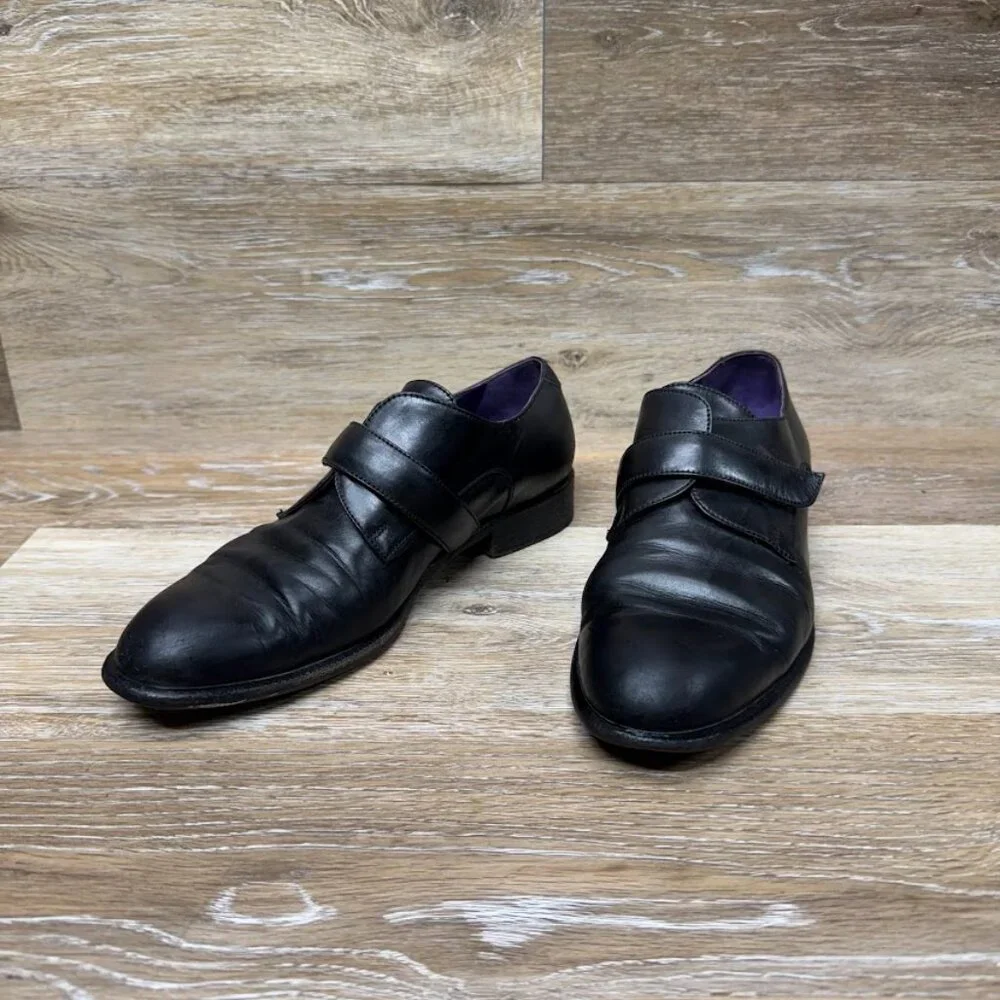 Ralph Lauren Black Leather Monk Strap Dress Shoes Men's Size 7